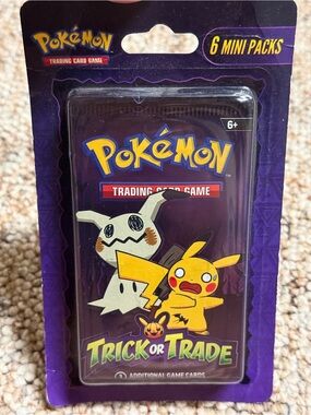 RARE- Pokemon Trading Card Game Trick or Trade 6 Mini Packs - Purple